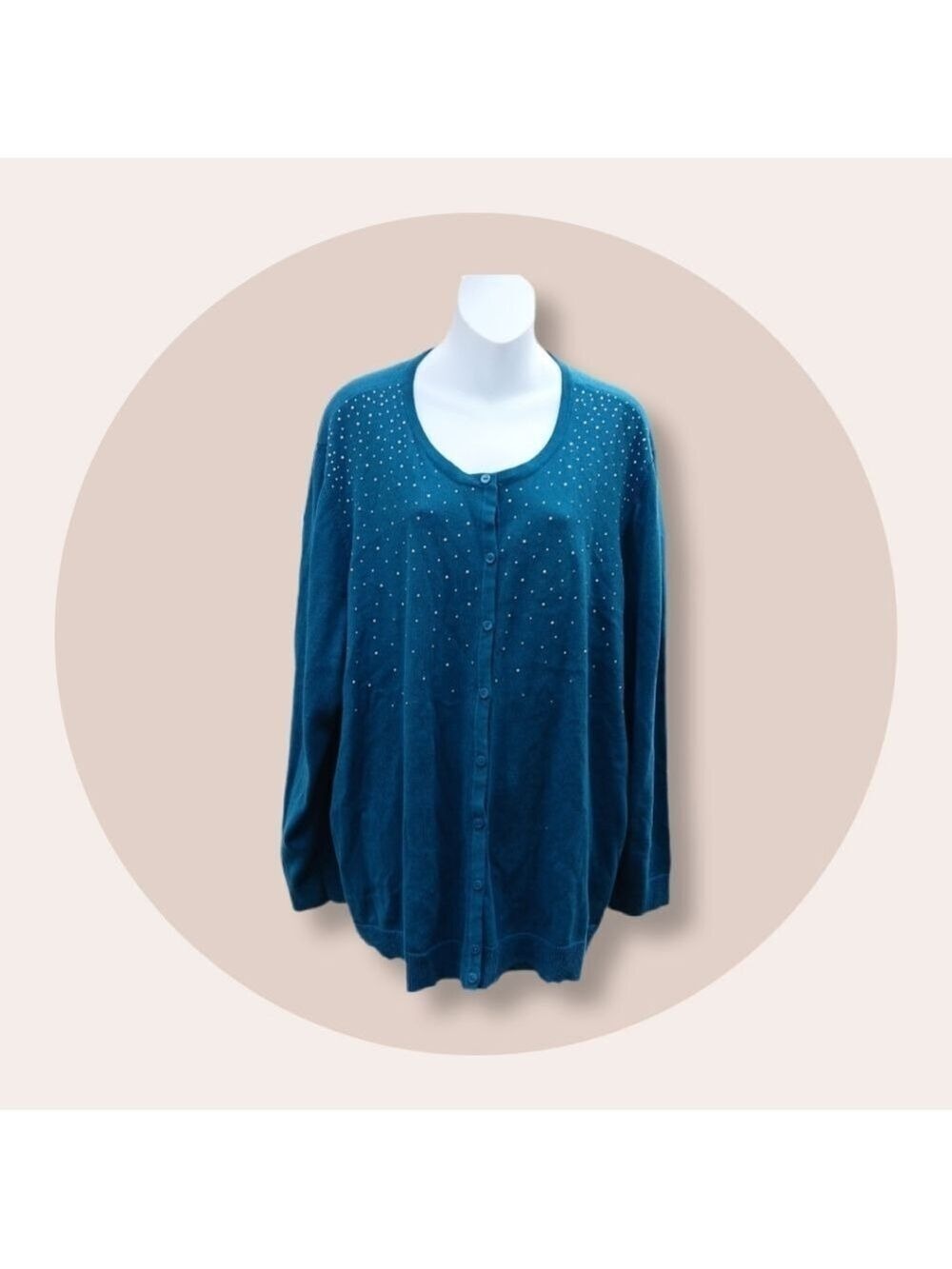 Croft & Barrow Cardigan Sweater Teal Size 3X